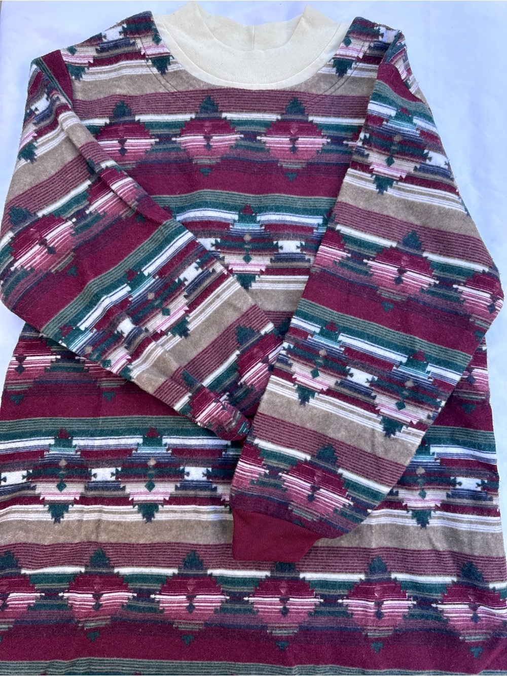Vintage Blair L Aztec Pullover Crewneck Western 90s Cotton Blend Unique Boho